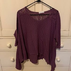 Anthropologie: Drapey long-sleeved shirt in plum